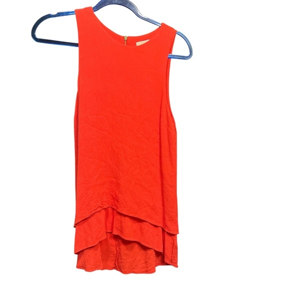 Michael Kors Sleeveless Layered Top - Size 4 (Orange-Red) - Picture 1 of 6
